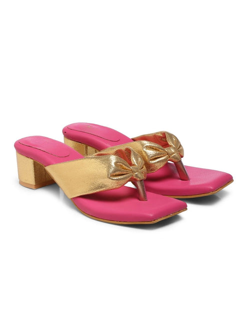 GNIST PinkGold Solid Block Heels